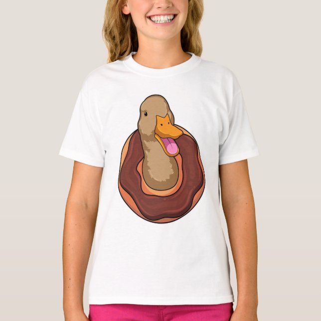 Ente mit Donut T-Shirt (Vorderseite)