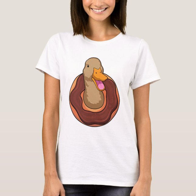 Ente mit Donut T-Shirt (Vorderseite)