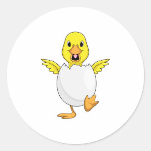 Ente mit Ei Runder Aufkleber