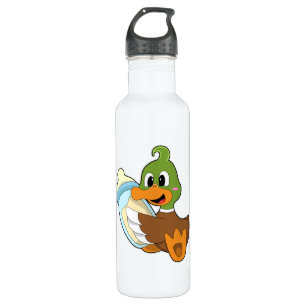 Ente mit Flasche Milch Edelstahlflasche
