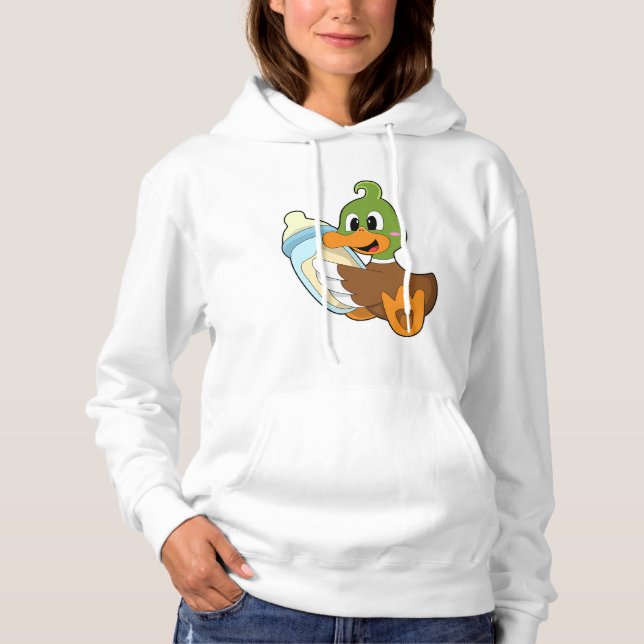 Ente mit Flasche Milch Hoodie (Vorderseite)