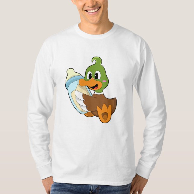Ente mit Flasche Milch T-Shirt (Vorderseite)