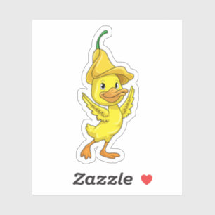 Ente mit gelber Glockenkappe Aufkleber