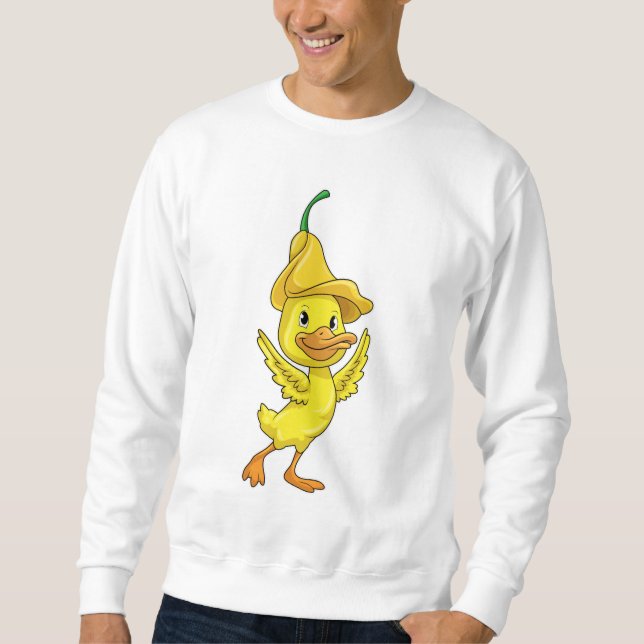 Ente mit gelber Glockenkappe Sweatshirt (Vorderseite)