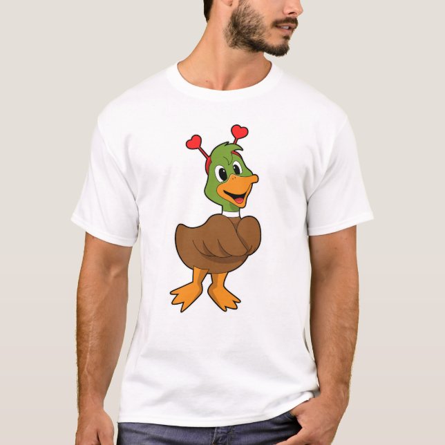 Ente mit Heart-Headband T-Shirt (Vorderseite)