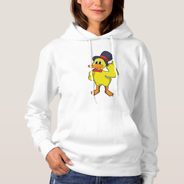 Ente mit Hut Hoodie (Vorderseite)