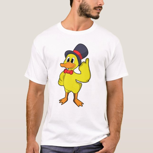 Ente mit Hut T-Shirt (Vorderseite)