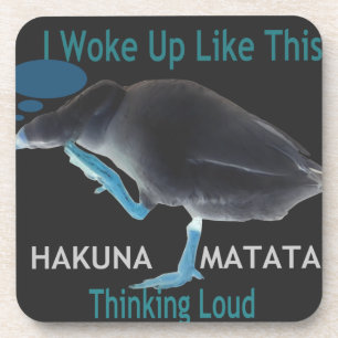 Ente mit Ich bin so aufgewacht & Hakuna Matata Tex Getränkeuntersetzer