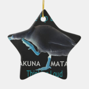 Ente mit Ich bin so aufgewacht & Hakuna Matata Tex Keramik Ornament