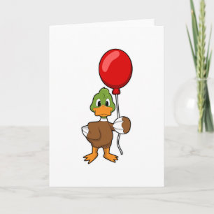 Ente mit Luftballon Karte