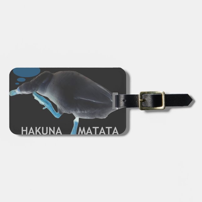 Ente mit mir Weckte so auf und Hakuna Matata Text Gepäckanhänger (Vorderseite horizontal)