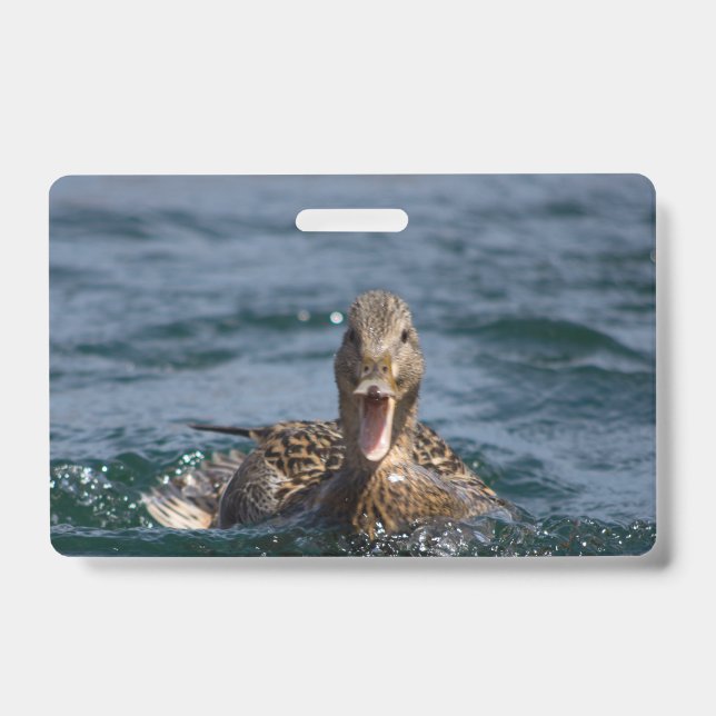 Ente mit Schnabel offen Ausweis (Front)