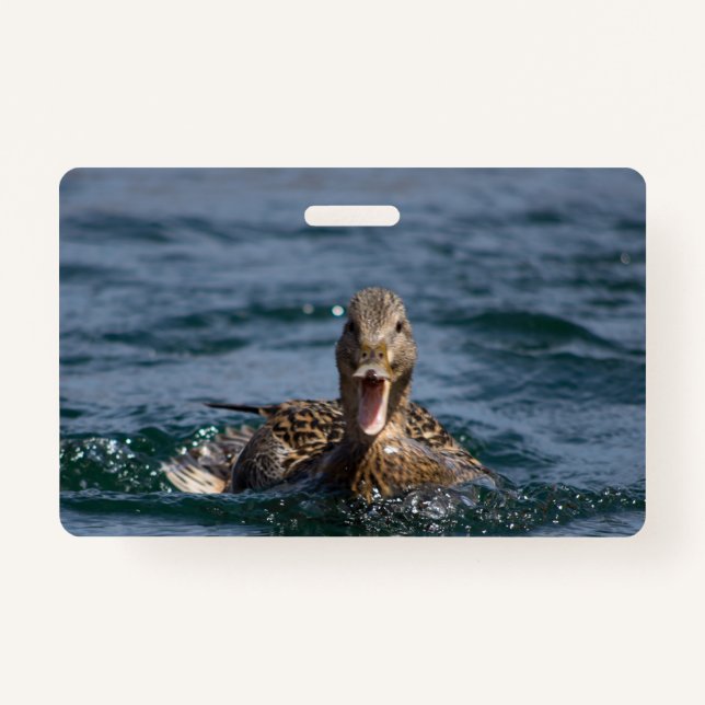 Ente mit Schnabel offen Ausweis (Vorderseite)