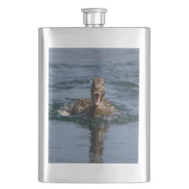 Ente mit Schnabel offen Flachmann