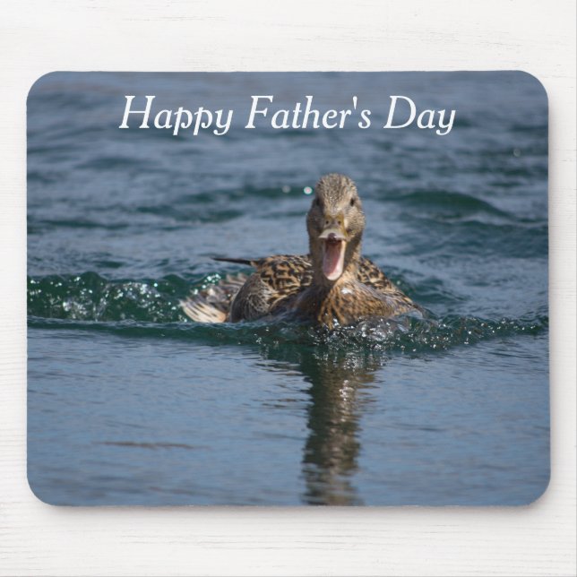 Ente mit Schnabel offen Mousepad (Vorne)