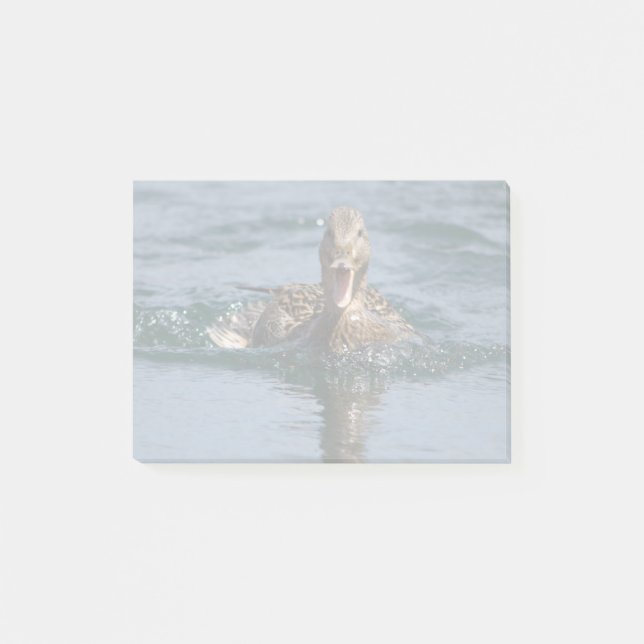 Ente mit Schnabel offen Post-it Klebezettel (Vorderseite)