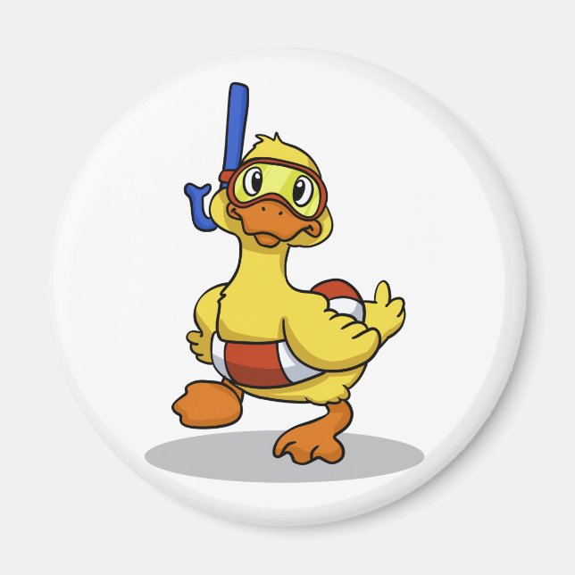 Ente mit Schnorchelmaske | Farbe wählen Magnet (Vorne)
