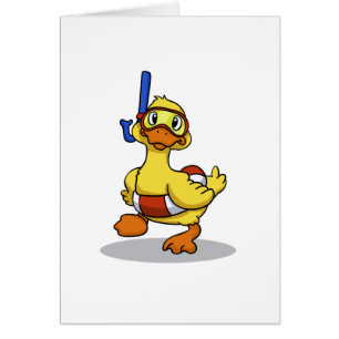 Ente mit Schnorchelmaske Rückenfarbe
