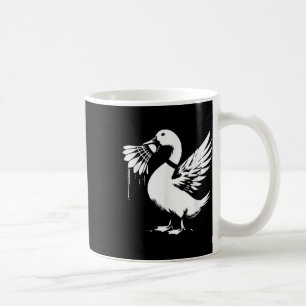 Ente mit Shuttle - Lustige Grafik Badmintonliebhab Kaffeetasse