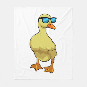 Ente mit Sonnenbrille Fleecedecke