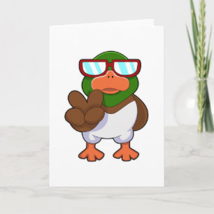 Ente mit Sonnenbrille Karte
