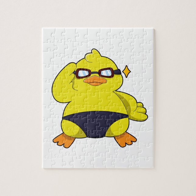 Ente mit Sonnenbrille Puzzle (Vertikal)