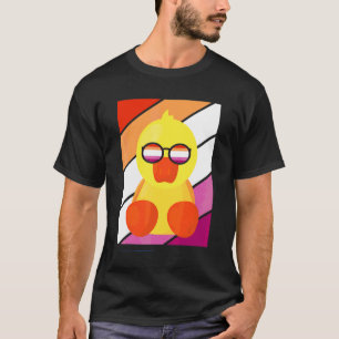 Ente mit Stolz Lesbenflagge Lgbtq Stolz Verbündete T-Shirt