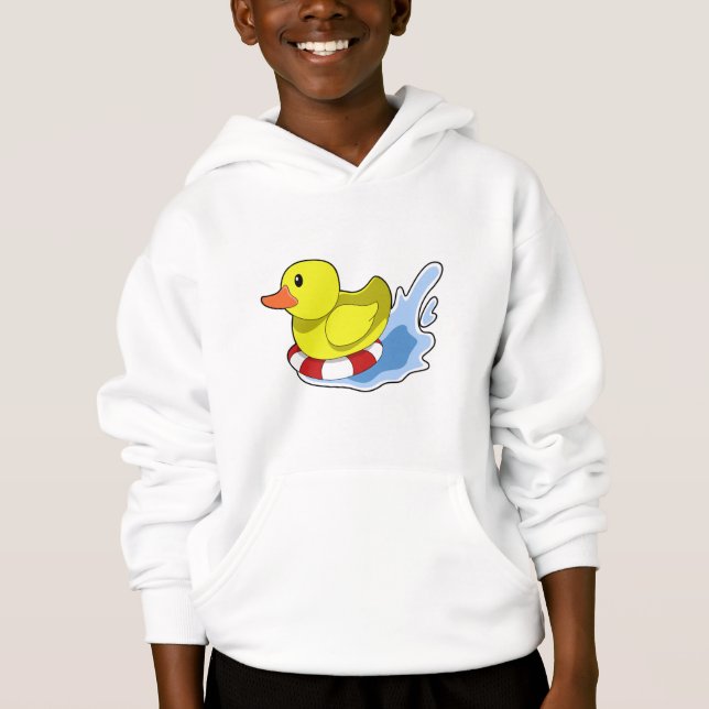 Ente mit Swim-Ring in Wasser.PNG Hoodie (Vorderseite)