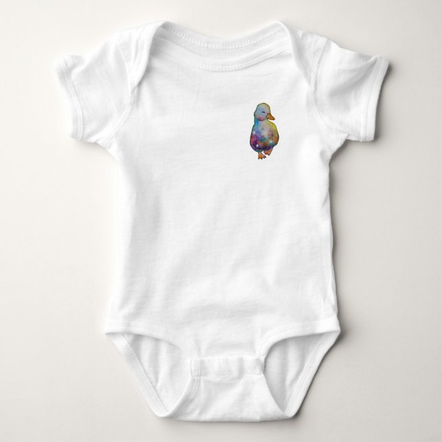 Ente namens Regenbogen Baby Strampler (Vorderseite)