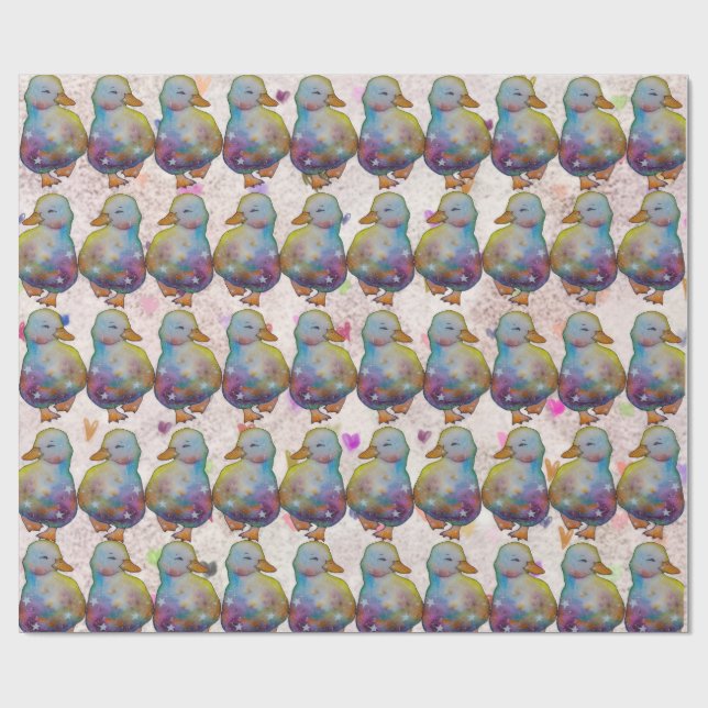 Ente namens Regenbogen Geschenkpapier (Flach)