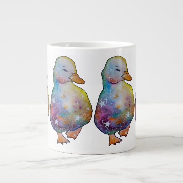 Ente namens Regenbogen Jumbo-Tasse (Vorderseite)