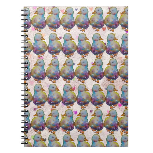 Ente namens Regenbogen Notizblock (Vorderseite)