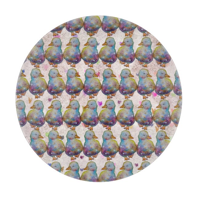 Ente namens Regenbogen Schneidebrett (Vorderseite)