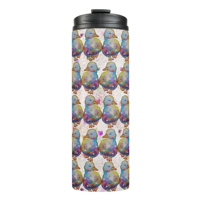 Ente namens Regenbogen Thermosbecher (Vorderseite)