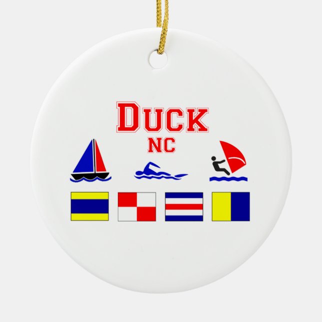 Ente, NC-Signal-Flaggen Keramikornament (Vorne)