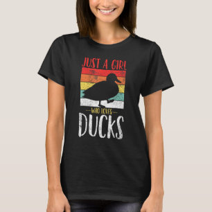 Ente nur ein Mädchen, die Lieben Enten Retro Vinta T-Shirt