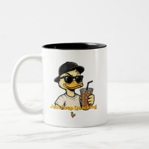 Ente – Quack einfach weiter Zweifarbige Tasse