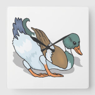 Ente Quadratische Wanduhr