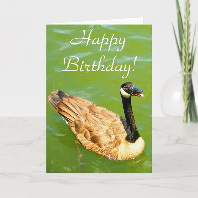Ente sagt Happy Birthday! Karte (Vorderseite)