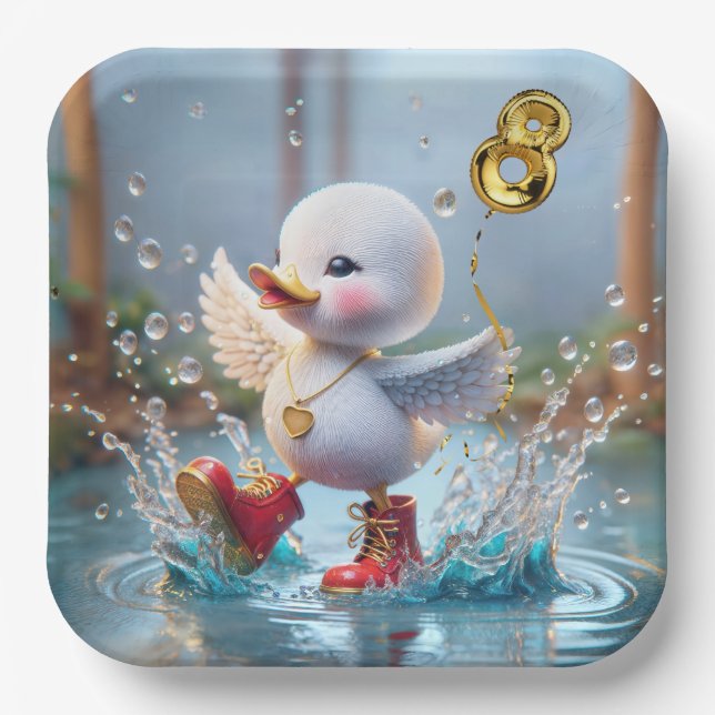 Ente Tanz im Regenwald Pappteller (Vorderseite)