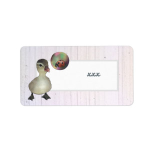 Ente und Seifenblase Adressaufkleber
