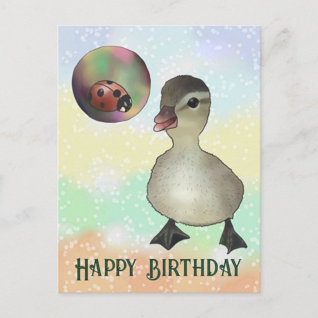 Ente und Seifenblase Postkarte (Vorderseite)