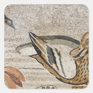 Ente und Vogel, Nil-Mosaik, Haus des Faun Quadratischer Aufkleber