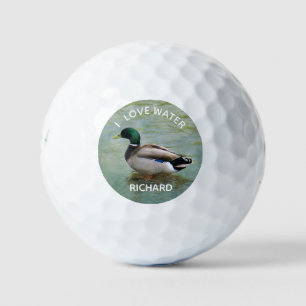 Ente und Vorname Liebe Wasser Golfball