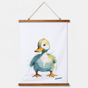 Ente Wandteppich Mit Holzrahmen
