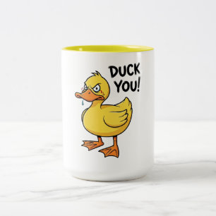 Ente You Ente Wortspielerei Zweifarbige Tasse