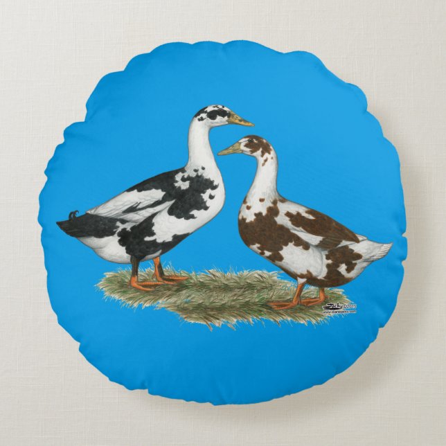 Enten Ancona Pair Rundes Kissen (Vorderseite)