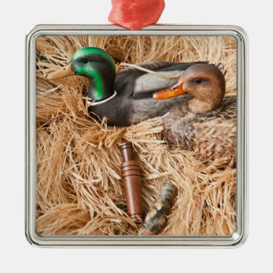Enten-Anruf-Stockenten-Drake-Jagd-Jäger-Verzierung Ornament Aus Metall