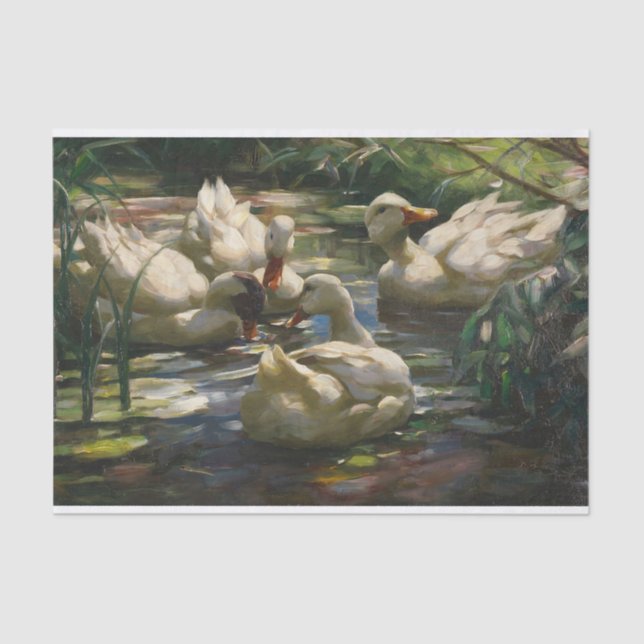 Enten Auf Dem Waldweiher von Alexander Koester Seidenpapier (Vorderseite)