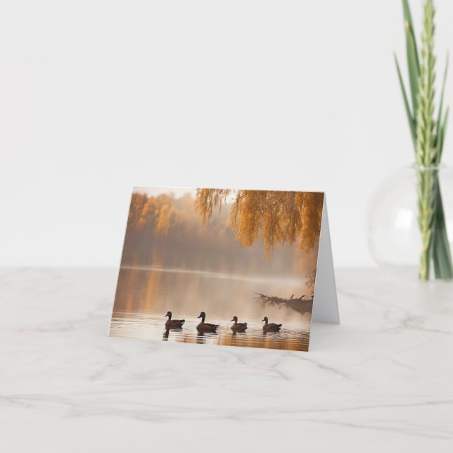 Enten auf Herbstsee (Vorderseite)